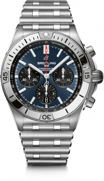 Breitling Chronomat B01 42 Steel - Blue i gruppen Varumärken / Breitling / Handla Breitling / Chronomat hos Rydbergs Ur (AB0134101C1A1)