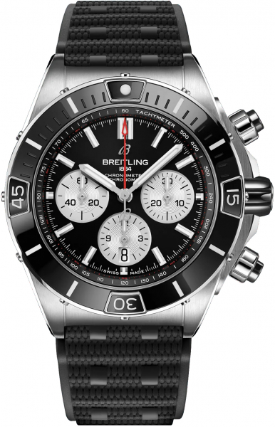 Breitling Super Chronomat B01 44-Black rubber i gruppen Varumrken / Breitling / Handla Breitling / Chronomat hos Rydbergs Ur (AB0136251B1S1)