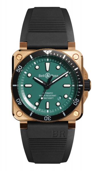 Bell & Ross BR 03-92 DIVER BLACK & GREEN BRONZE i gruppen Varumrken / Bell & Ross / Alla Bell & Ross hos Rydbergs Ur (BR0392DLTBRSRB)