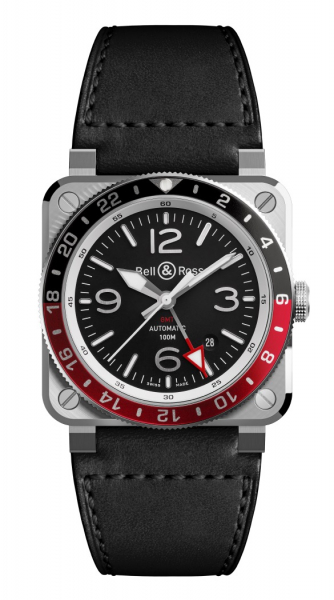 Bell & Ross BR 03-93 GMT BLACK i gruppen Varumrken / Bell & Ross / BR 03 GMT hos Rydbergs Ur (BR0393BLSTSCA)