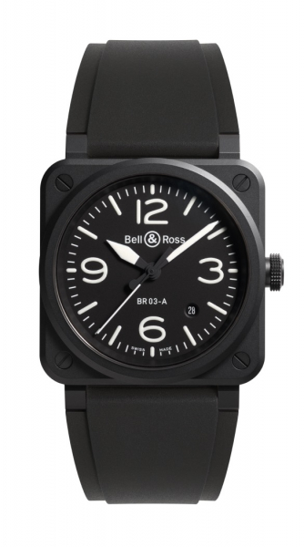 Bell & Ross BR 03 BLACK MATTE i gruppen Varumrken / Bell & Ross / BR 03 AUTO hos Rydbergs Ur (BR03ABLCESRB)